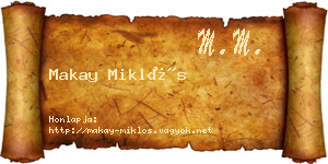 Makay Miklós névjegykártya