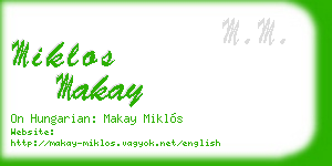 miklos makay business card